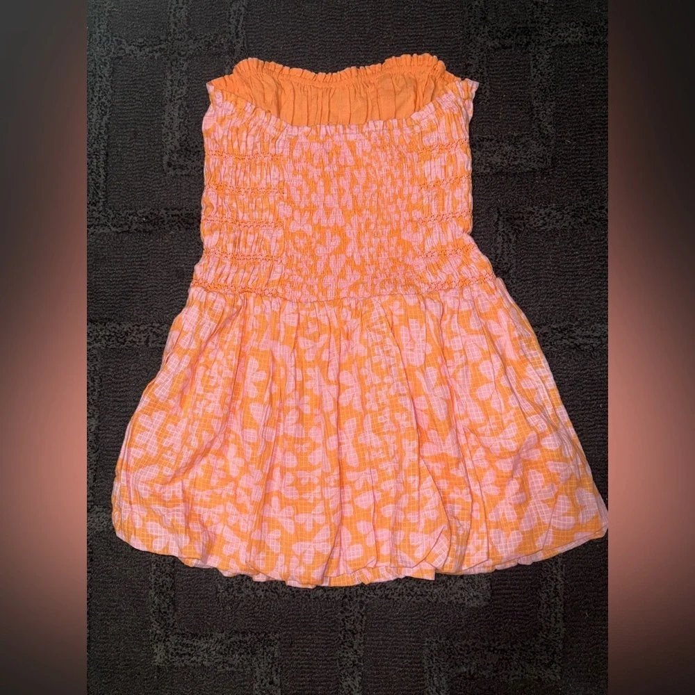 *NWOT* Free People Annalise Mini Dress - Shell Coral Combo
